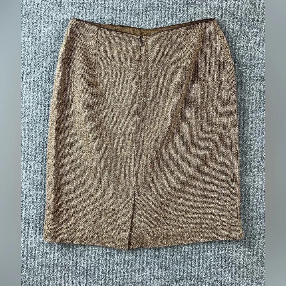 Casual Corner Womens Skirt Sz‎ 8 Brown Beige Tweed Knee Length Wool Blend Pencil